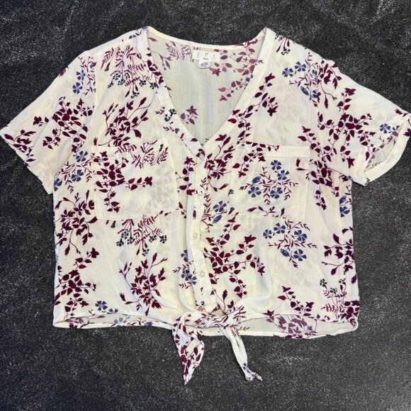 Ivy & Main Cropped Tie Top, S - Picture 2 of 4